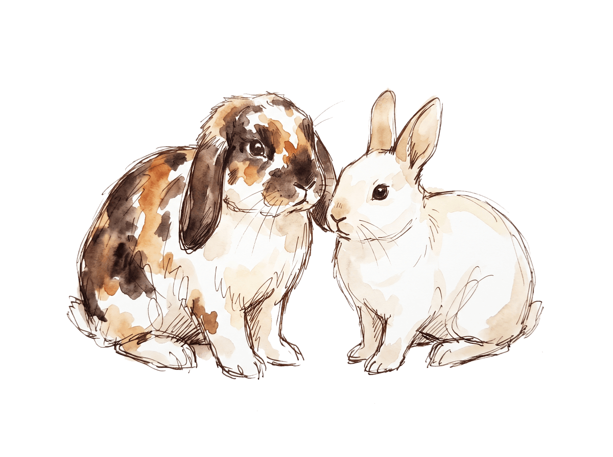 A pair of rabbits — the carrot tasting department