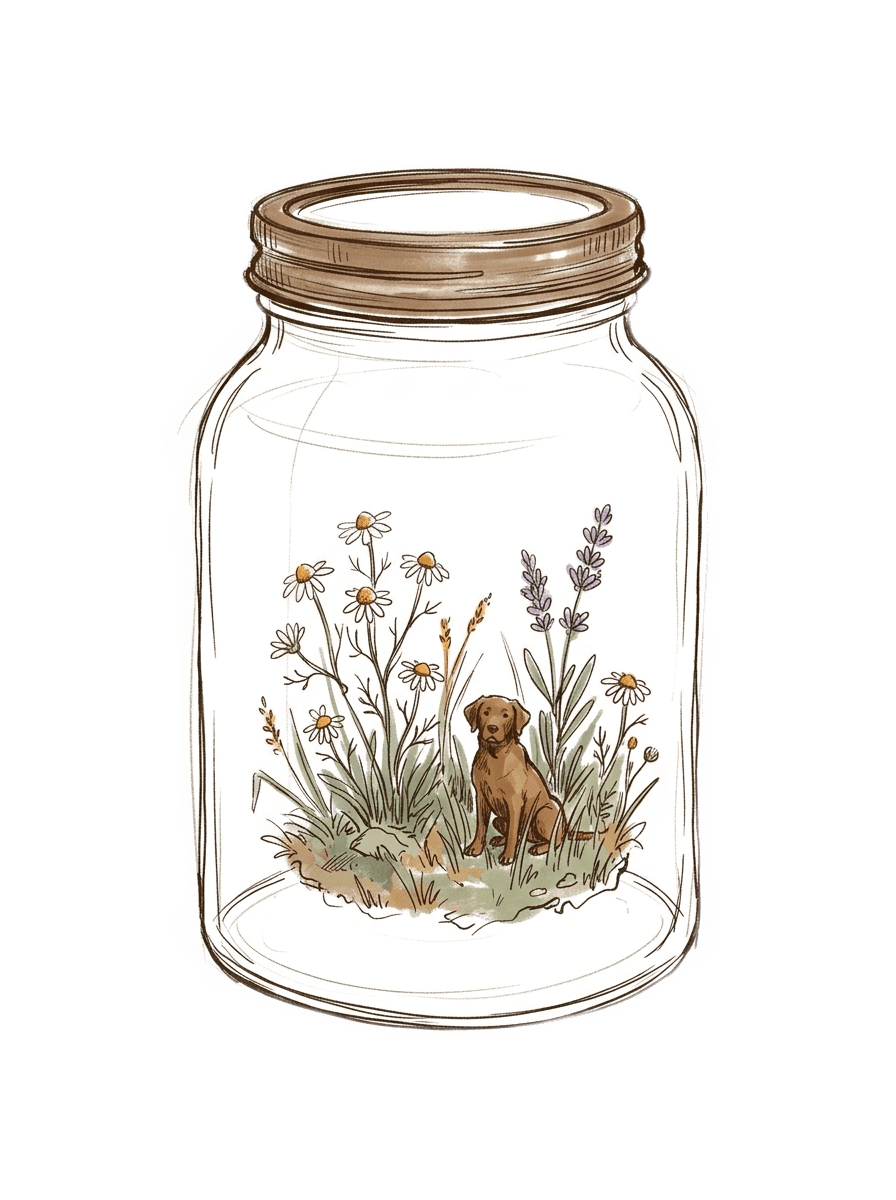 Meadow in a jar: a miniature meadow in an apothecary jar